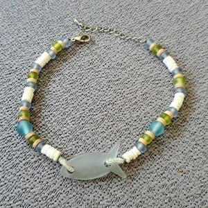 ANKLET ▪︎ Seafoam Green Glass & Bead Anklet, Like New